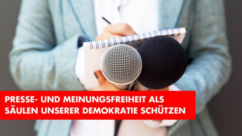 Presse- und Meinungsfreiheit als Säulen unserer Demokratie schützen