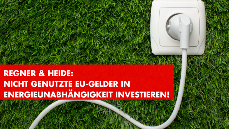 SPÖ-Regner/Heide: Nicht genutzte EU-Gelder in Energieunabhängigkeit investieren!