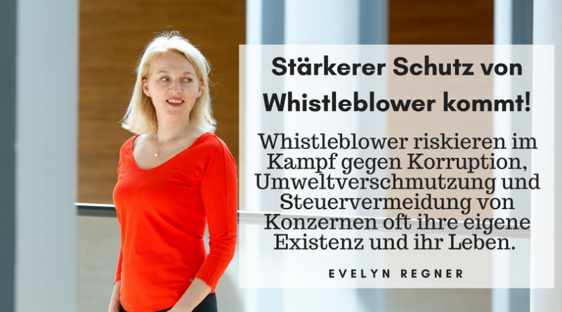 Regner: Stärkerer Schutz von Whistleblower kommt!