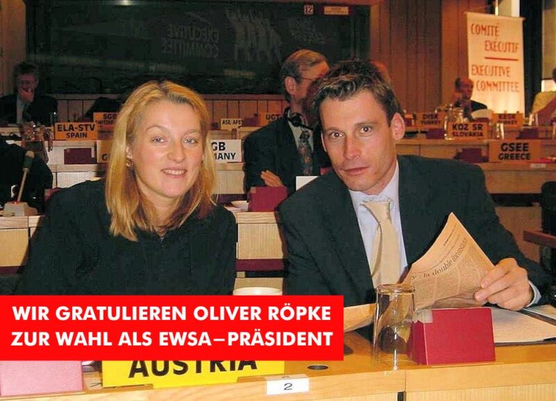 Wir gratulieren Oliver Röpke zur Wahl als EWSA-Präsident