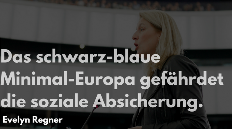 Regner: Schwarzblaues Minimal-Europa gefährdet soziale Absicherung